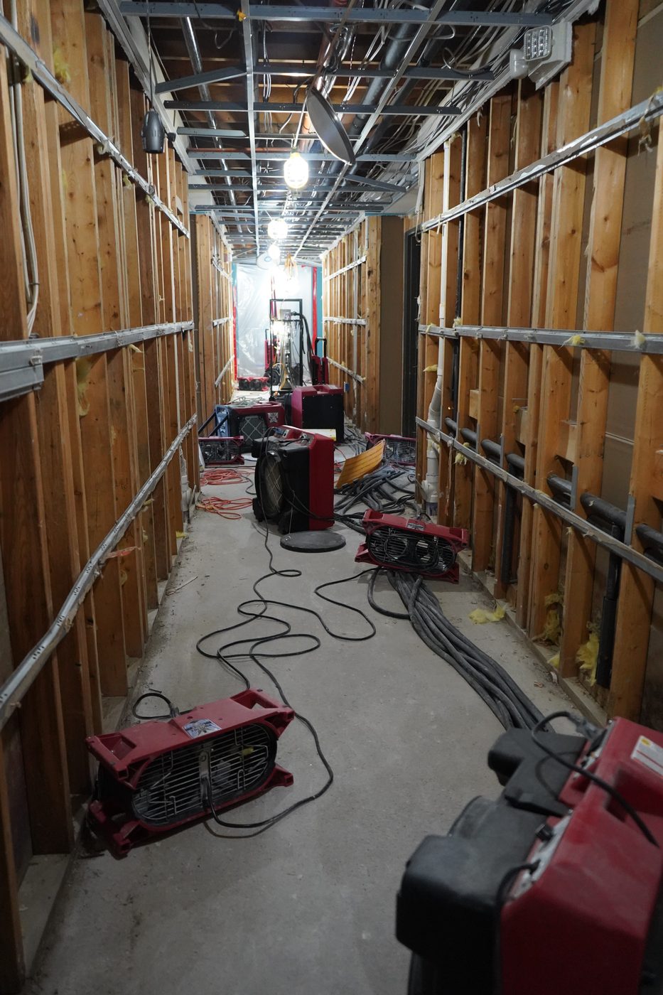 Professional restoration equipment in a Birmingham, MI historic home