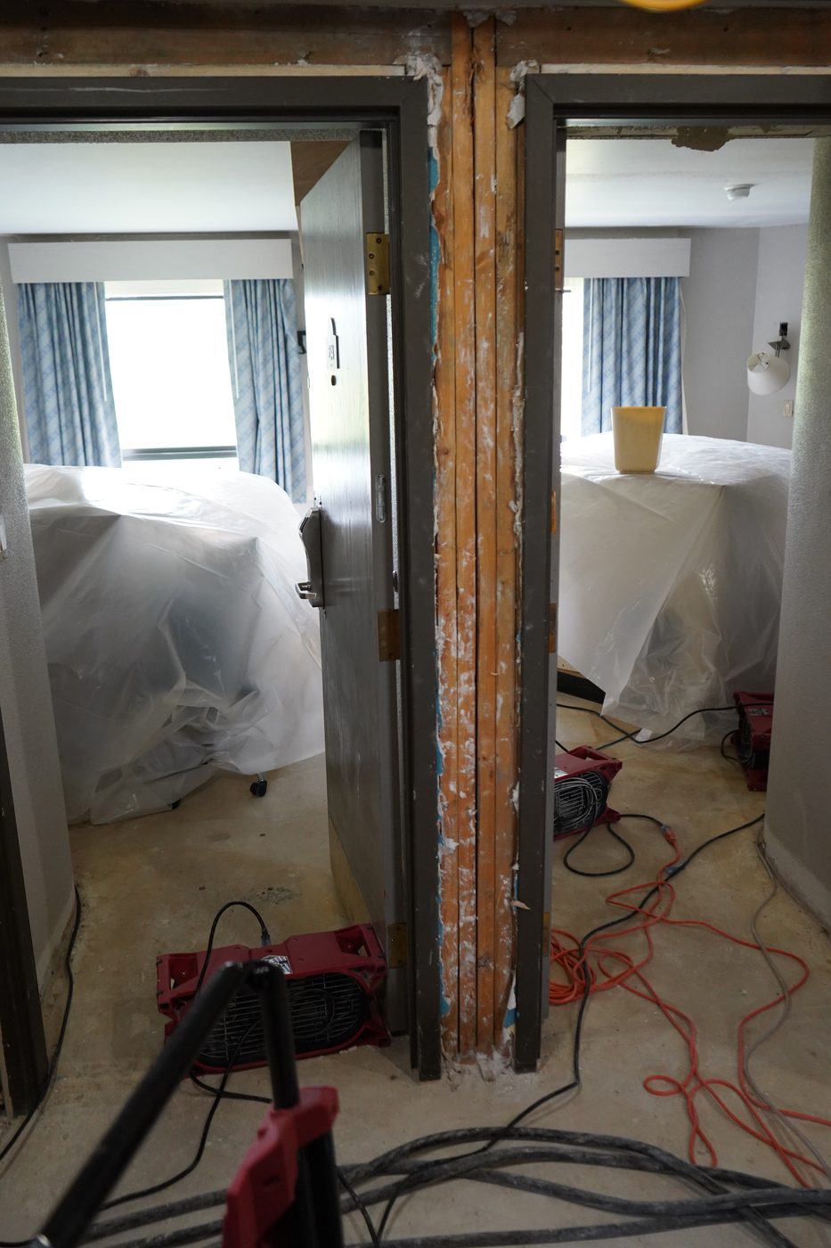 Drying equipment staged in a Novi, MI water damage property